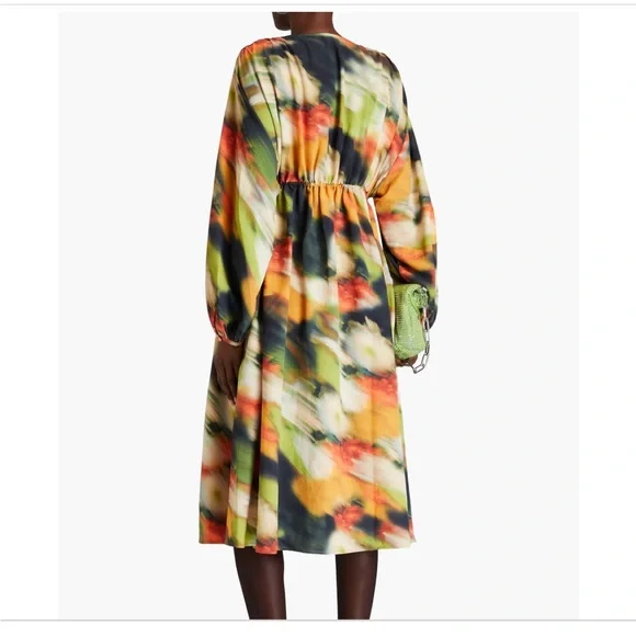 Stine Goya Veroma Floral Long Sleeve Midi Dress Flowers In Motion Size XS New - Picture 2 of 6